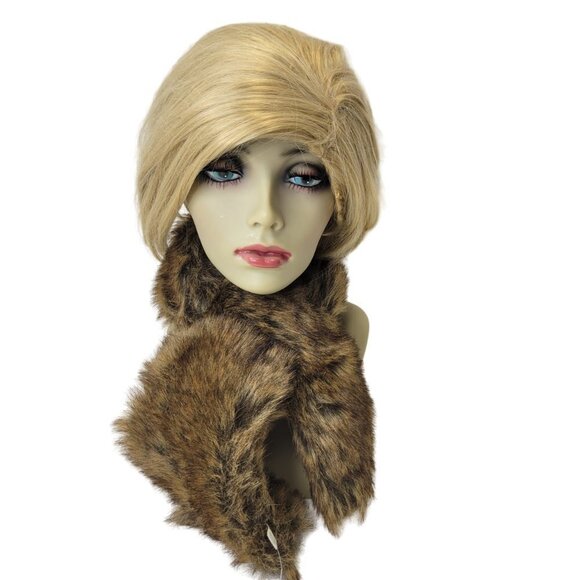 Dark Brown Faux Fur Loop Scarf Fur Neck Wrap - Picture 4 of 11